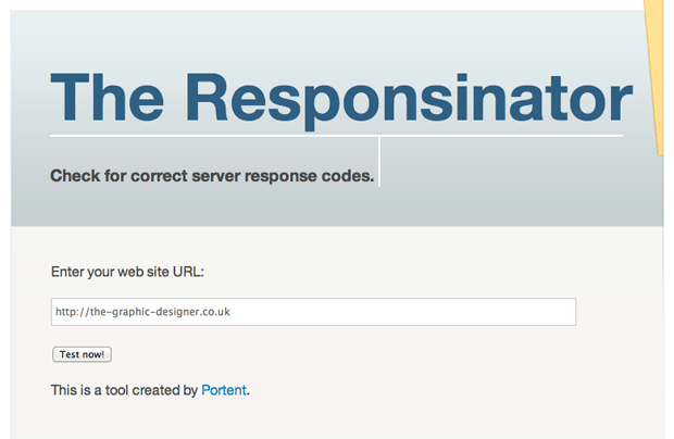 check server response codes with responsinator